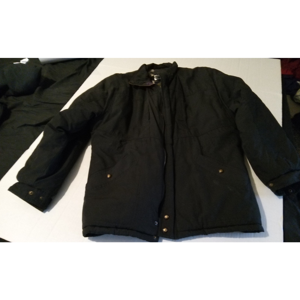Eagles Ridge Size L Black Zip Up Jacket With Buttons